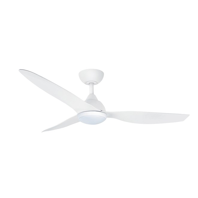 Avoca DC WIFI 1320mm Ceiling Fan with 20W LED Light Matt White