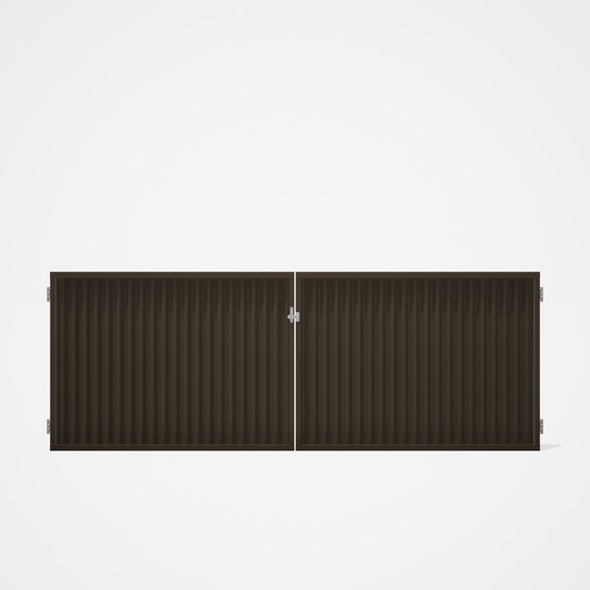 Good Neighbour® CGI Gate Premium .35 BMT Double 1.2m High Sheet: Banyan Brown, Frame: Banyan Brown