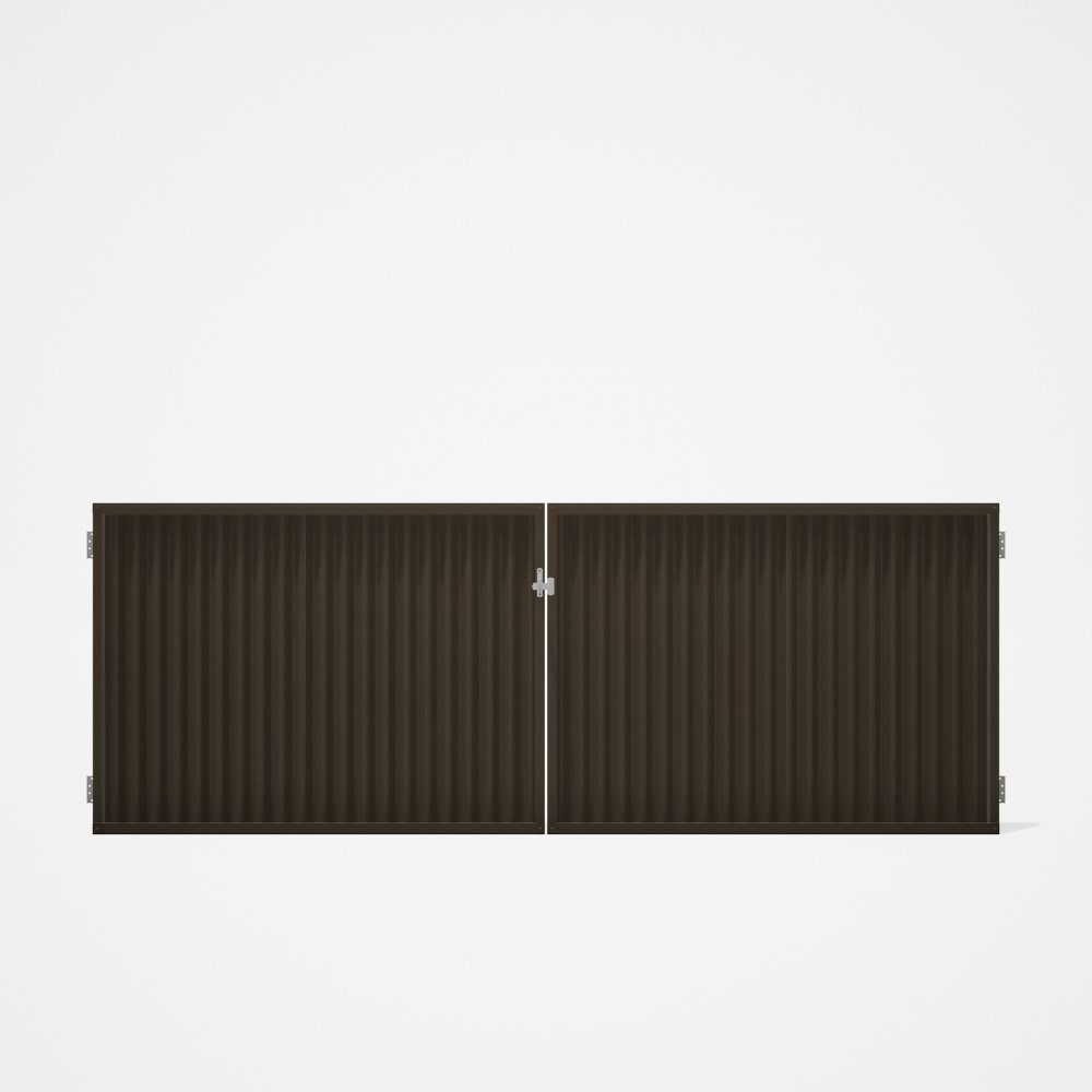 Good Neighbour® CGI Gate Premium .35 BMT Double 1.2m High Sheet: Banyan Brown, Frame: Banyan Brown