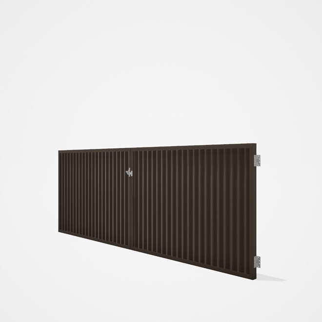 Good Neighbour® CGI Gate Premium .35 BMT Double 1.2m High Sheet: Banyan Brown, Frame: Banyan Brown