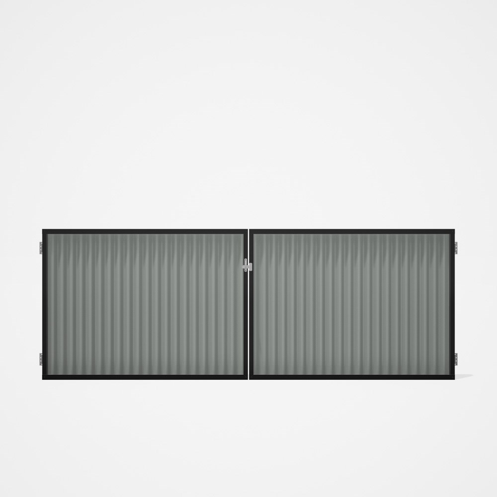 Good Neighbour® CGI Gate Premium .35 BMT Double 1.2m High Sheet: Gull Grey, Frame: Ebony