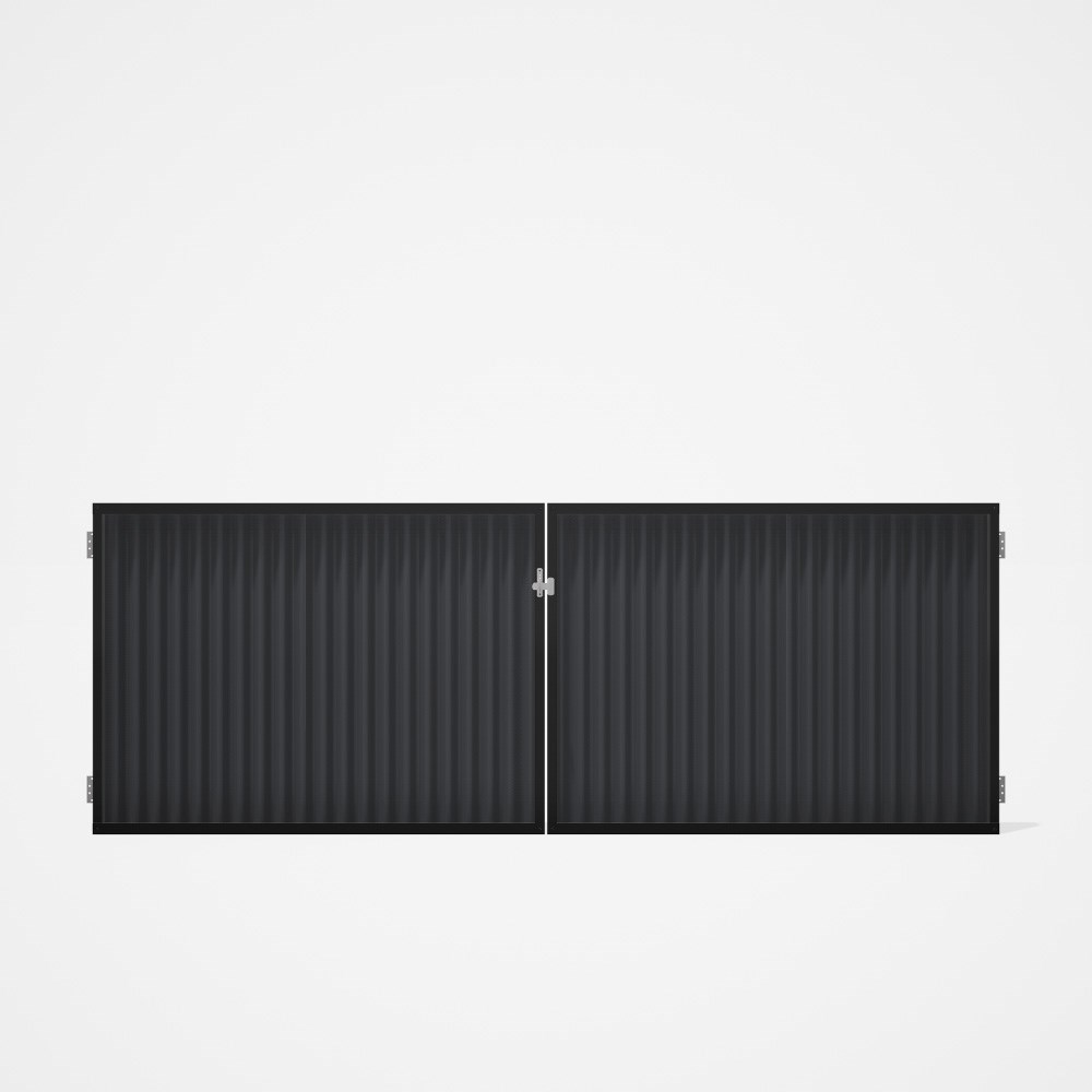 Good Neighbour® CGI Gate Premium .35 BMT Double 1.2m High Sheet: Granite, Frame: Ebony