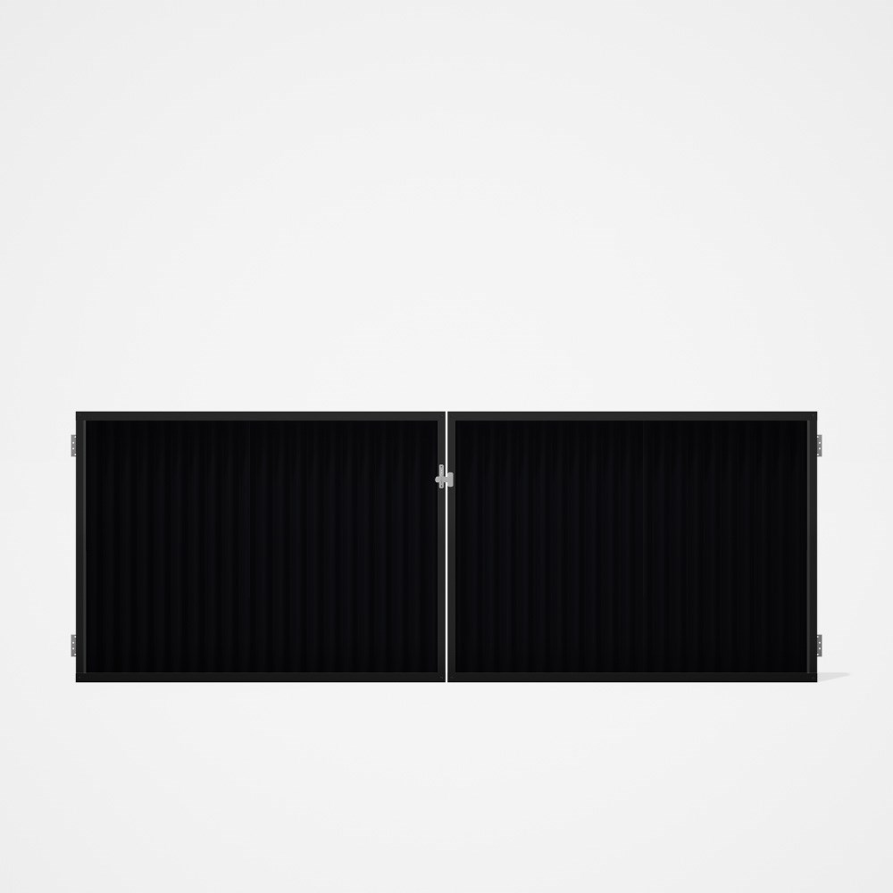 Good Neighbour® CGI Gate Premium .35 BMT Double 1.2m High Sheet: Gun Metal Grey, Frame: Ebony