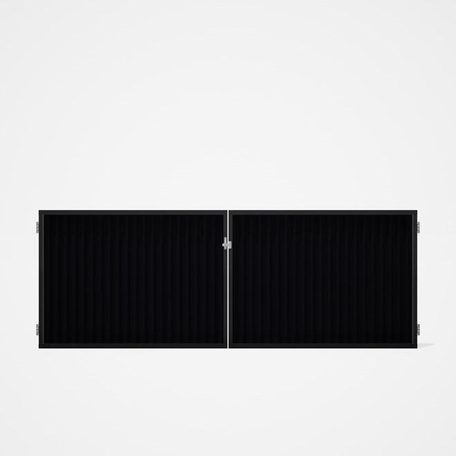 Good Neighbour® CGI Gate Premium .35 BMT Double 1.2m High Sheet: Gun Metal Grey, Frame: Ebony