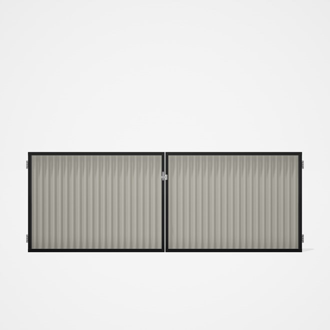 Good Neighbour® CGI Gate Premium .35 BMT Double 1.2m High Sheet: Off White, Frame: Ebony