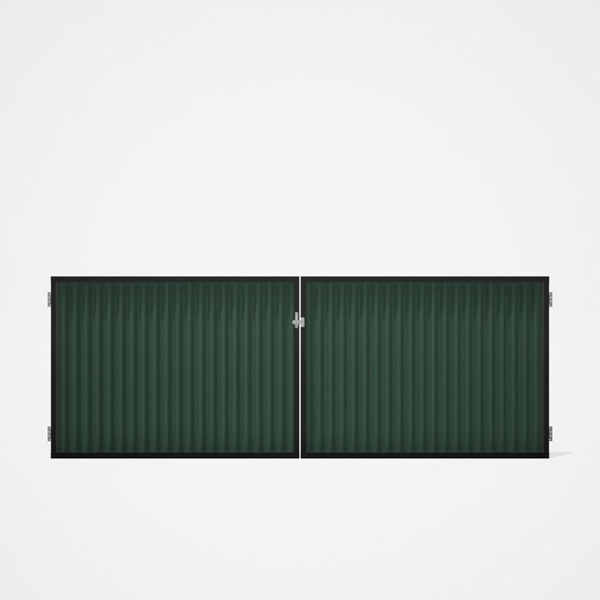 Good Neighbour® CGI Gate Premium .35 BMT Double 1.2m High Sheet: Rivergum, Frame: Ebony