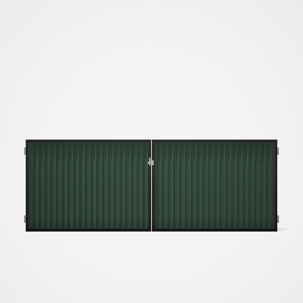 Good Neighbour® CGI Gate Premium .35 BMT Double 1.2m High Sheet: Rivergum, Frame: Ebony