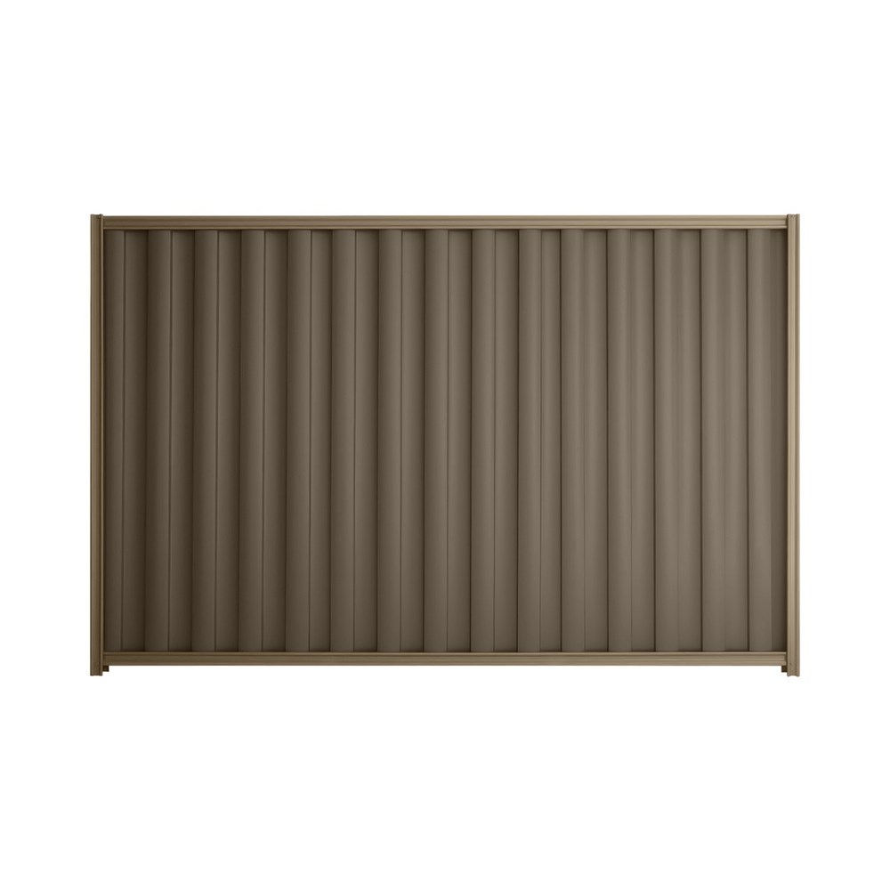 Good Neighbour® Wavelok® 1200mm High Fence Panel Sheet: Banyan Brown Post/Track: Beige