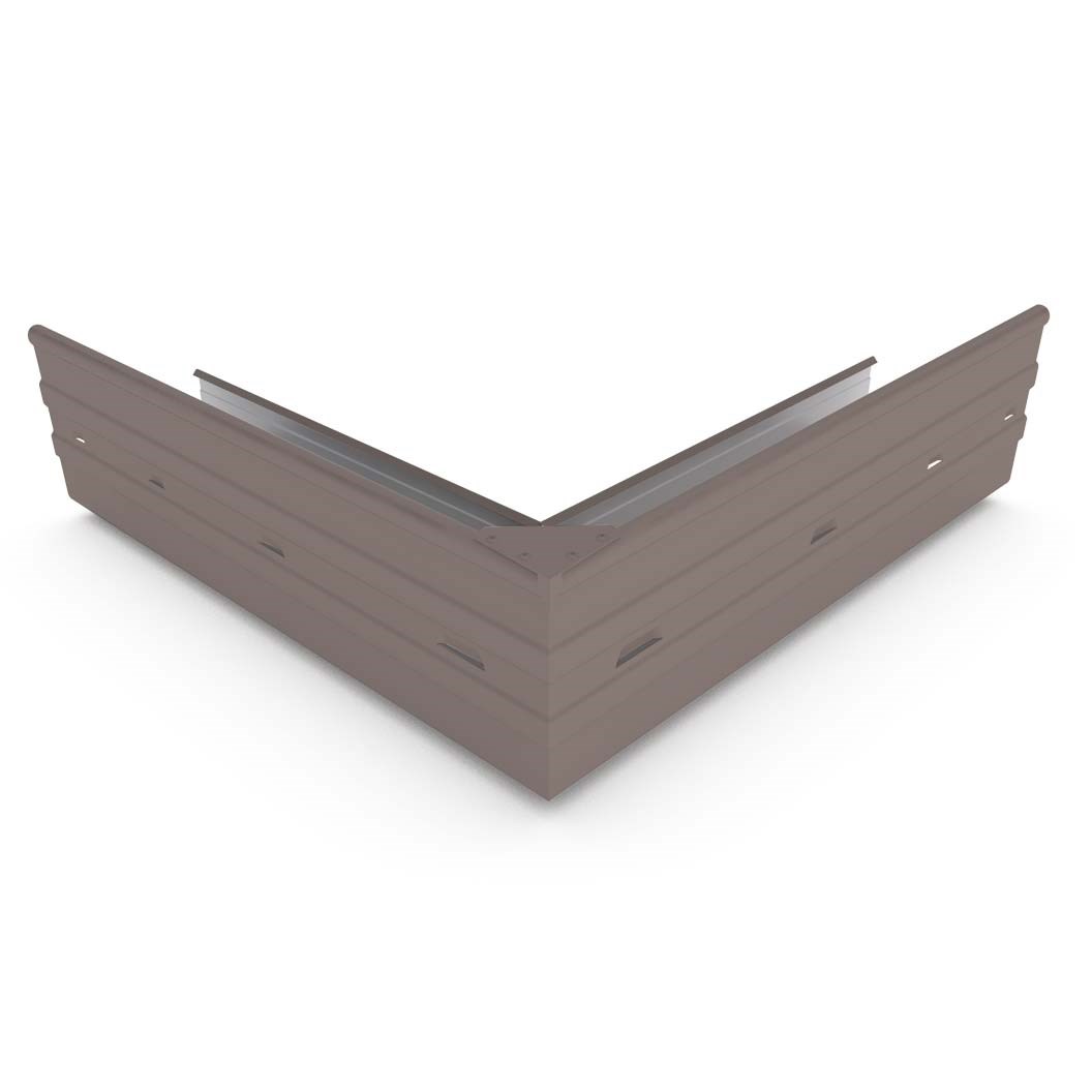 Hi-Square Gutter External Mitre Slotted Banyan Brown