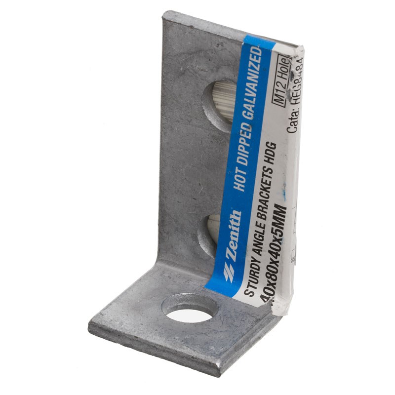 Zenith Hot Dipped Galvanised Sturdy Angle Bracket 40 x 80 x 40 x 5mm