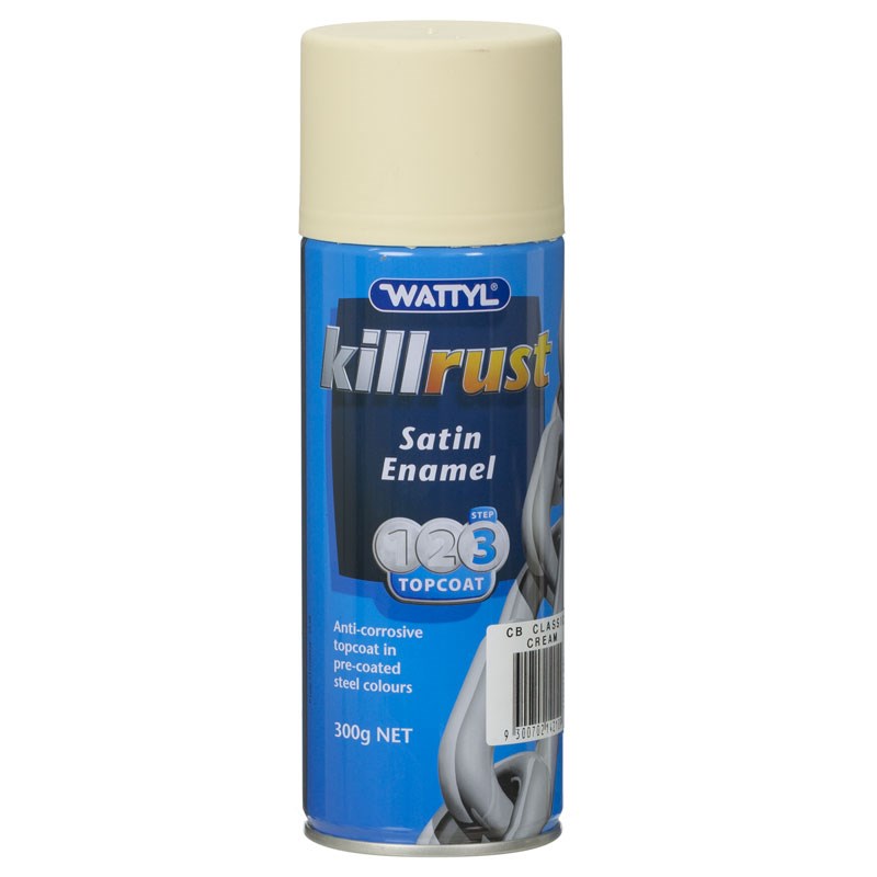 Wattyl Killrust Satin Enamel Classic Cream Aerosol