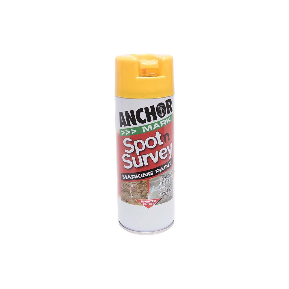 Anchor Spot N Survey Aerosol Paint Yellow 350g