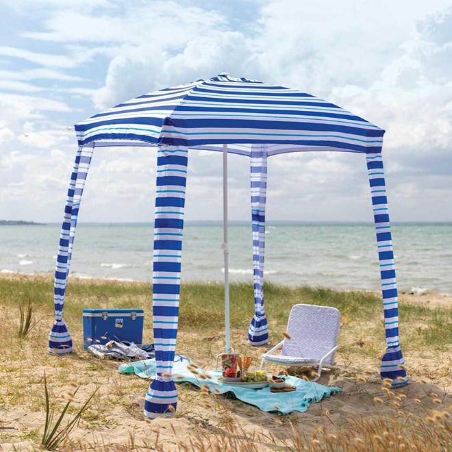 Cabana Beach Shade With Wall Panel 1.8m x 1.8m