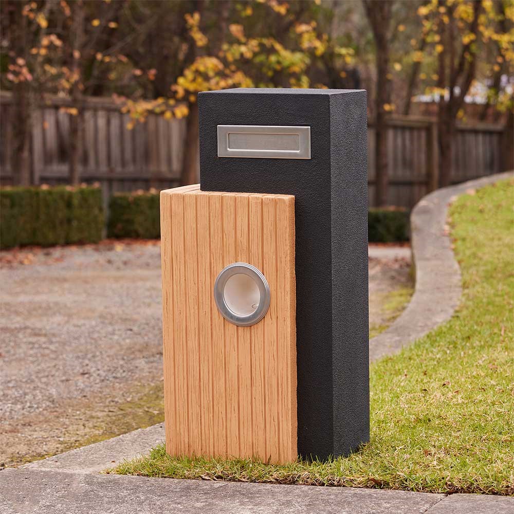 Maverick Charcoal Pillar Letterbox